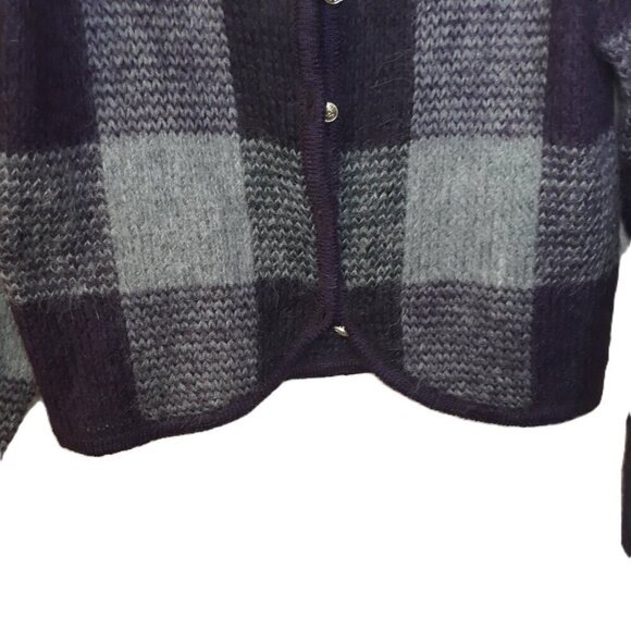Dress Barn Mohair Blend Plaid Cardigan M Academia Preppy Twee Office Minimalist - Picture 6 of 10